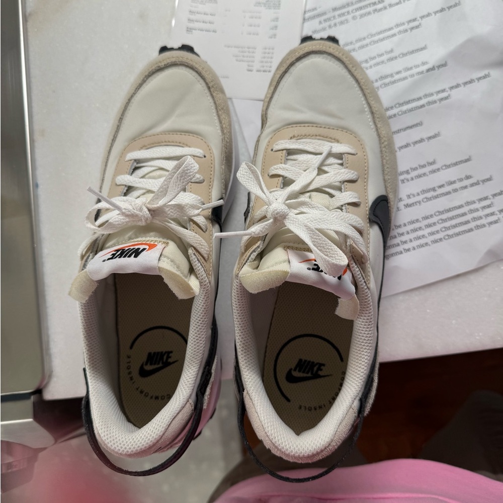 Nike Cream and White Athletic Shoes